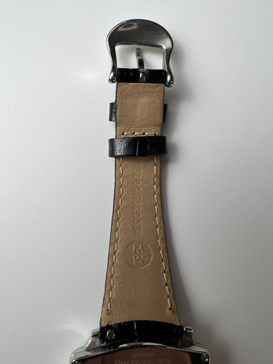 RARE MICHELE Coquette Retro Watch MOP Dial - Black Leather Belt - SWISS main image 6